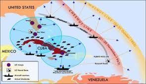 Cuban Missile Crisis: Oct 1962 - United States blockade Cuba with its navy, threatening to invade, with Soviet Union threatening nuclear war - Final deal: if