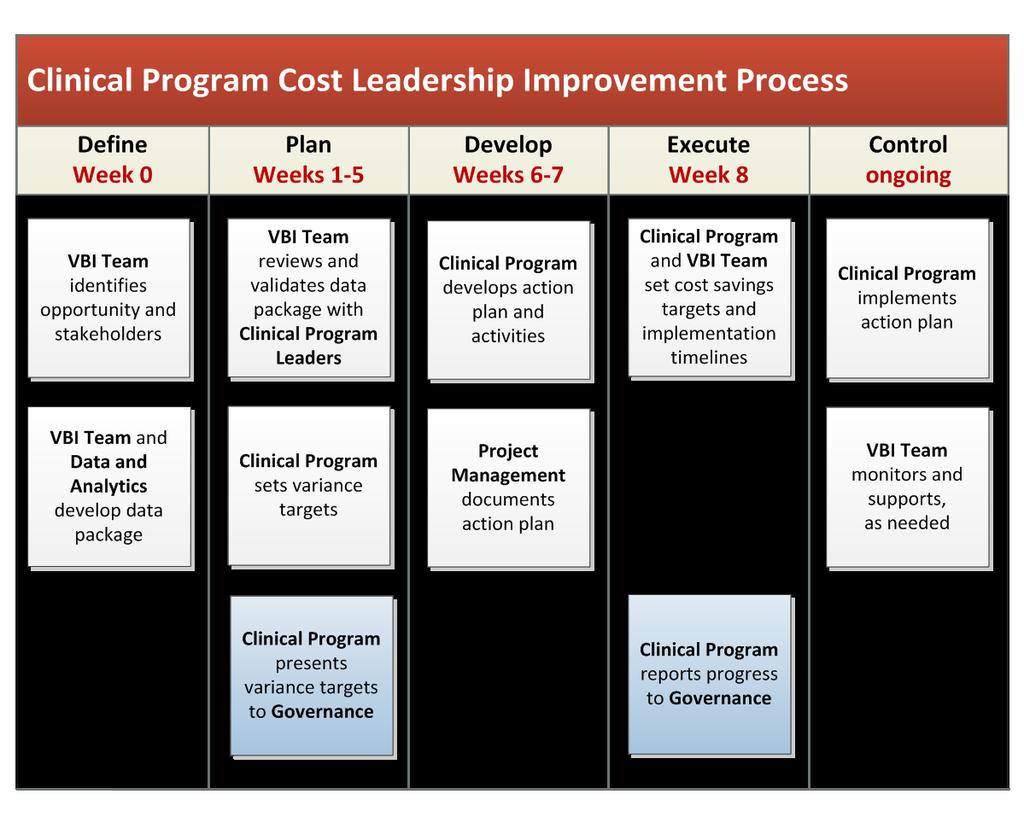 Clinical Program Team The clinical program s activities will vary; program leaders will know what strategies for making change would work best within their program.
