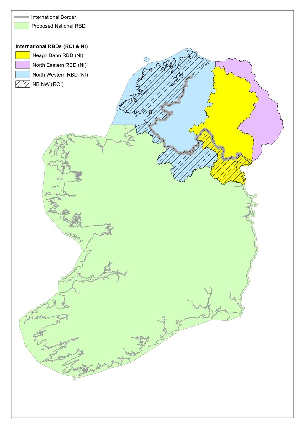 The Eastern, South Eastern, South Western, Western and Shannon River Basin Districts will be merged to form one national River Basin District.