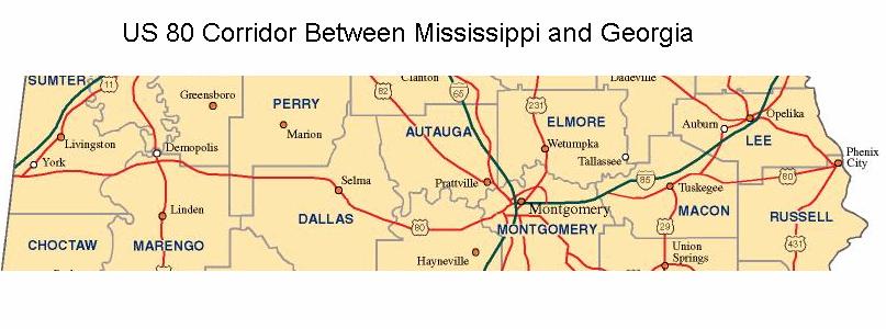 TITLE: US 80 Corridor Between MS and GA DATE: January 2004 PREPARED BY: FUNDED BY: AECOM US DOT Federal Highway Administration PURPOSE: Study Connectivity improvements between cities or between a