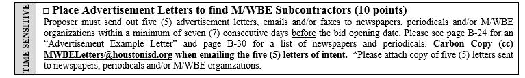 III EXAMPLE OPTION III Select this option if you are NOT a non-profit organization, certified M/WBE and are not subcontracting at the district s goal.