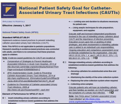 Clinical Alarm Safety Goal 6: Reduce the harm associated with clinical alarm systems. NPSG.06.01.01: Improve the safety of clinical alarm systems.