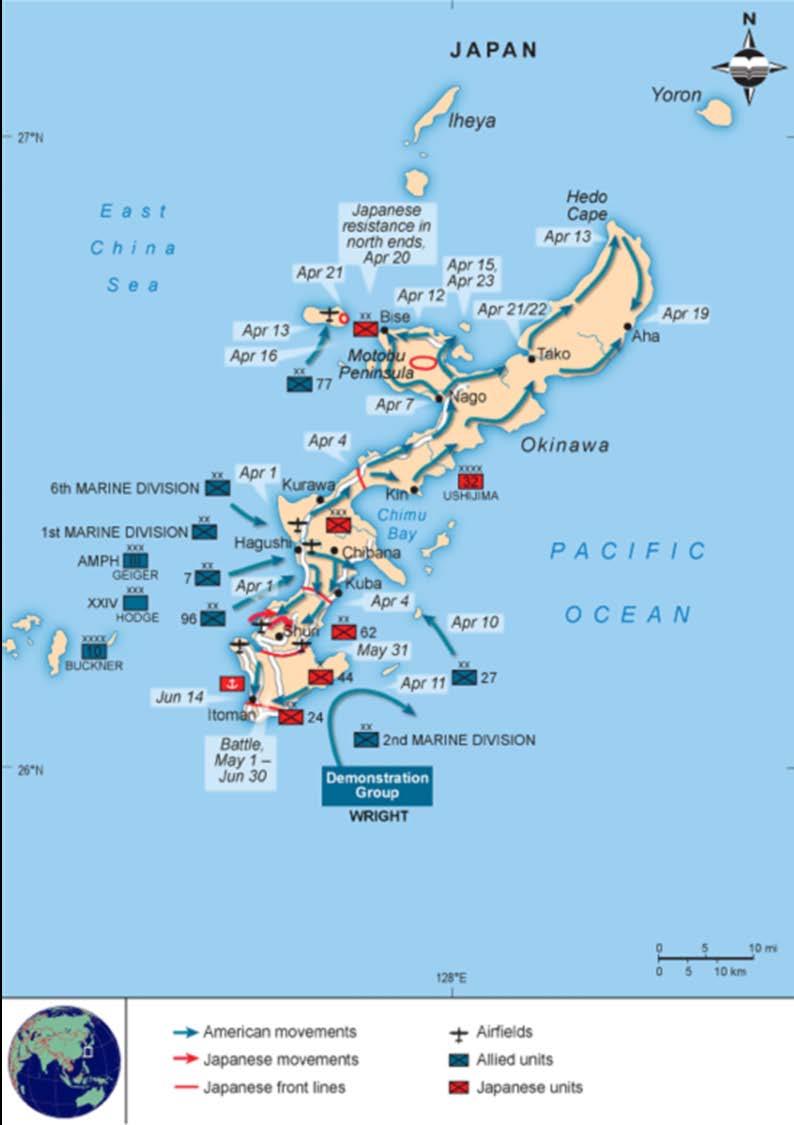 Operation Iceberg Okinawa April/June 1945 Largest amphibious operation in history 1300 warships (45 different types) 287,000 soldiers &