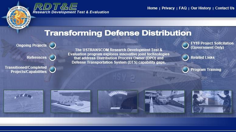 RDT&E Focus Areas (total 38) GLOBAL ACCESS Rapid Distribution & Delivery Technologies Force Protection (cargo/lift assets/personnel) Sea Basing/Logistics-Over-The-Shore (LOTS) Rapid Construction for