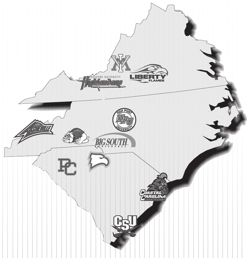 BIG SOUTH QUICK FACTS/MAP Founded: 1983 President: Dr. Anthony J. DiGiorgio, Winthrop University Vice President: General J.H. Binford Peay III, VMI Secretary: Penelope Kyle, Radford University Commissioner: Kyle B.