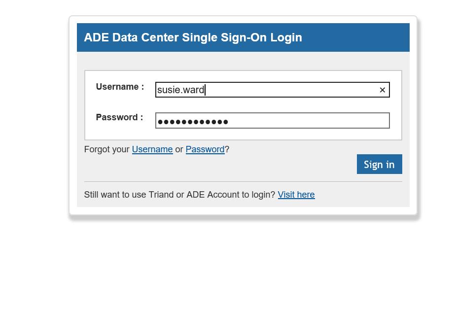 Single Sign-On (SSO) Login Process From the ADE Data Center