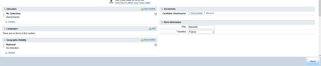 My Candidate Profile Use My Candidate Profile to create your own profile in order to be able to apply for a position and to make it available for Talent search within the organization.