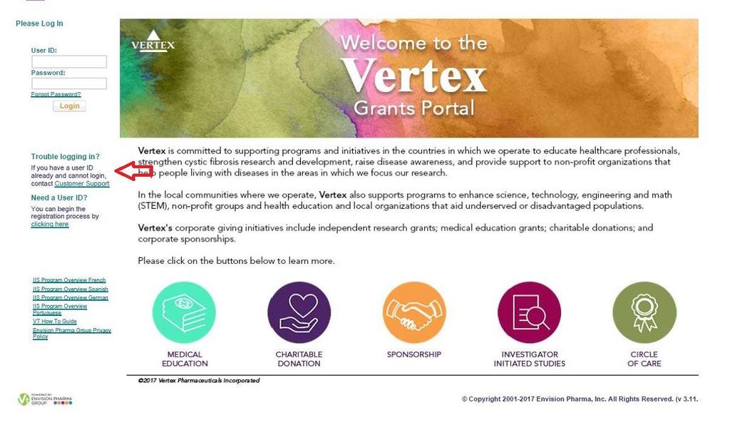 I. Getting Started Thank you for your interest in Vertex funding! This manual will guide you through how to submit your first application through our Vision Tracker system.