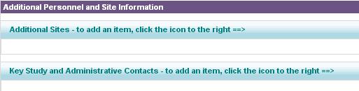 iv) The bottom of the main tab requests information on additional site and personnel.