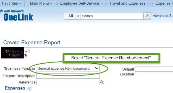 your expense report.
