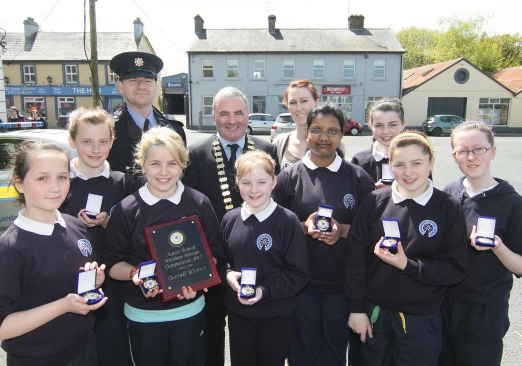 Winners of Junior School Wardens Competition 2013 Presentation College, Tuam, Co Galway with Cllr Tom Welby, Mayor of County Galway.