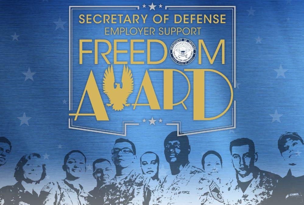 SECDEF FREEDOM AWARD: Nomination season comes to an end With the three-month nomination season for the Secretary of Defense Employer Support Freedom Award now in the rear-view mirror, ESGR officials