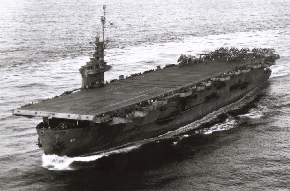 Once this was accomplished, the carrier sailed again for the open ocean, and waited for her aircraft and flight crews to arrive from the Astoria NAS.