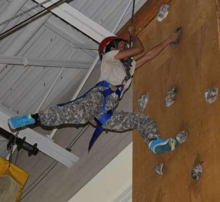 It should be noted the female cadets conquered the rock wall.