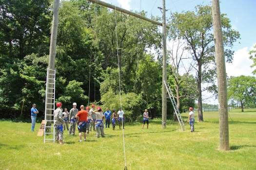 GREATER CLEVELAND CHAPTER SUPPORTS CLEVELAND AREA JROTC, cont. The High Ropes course is often the most challenging.