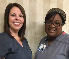 ) Left to right: Courtney Kimbler and Stephanie Bradley, both in the Case Management Department.