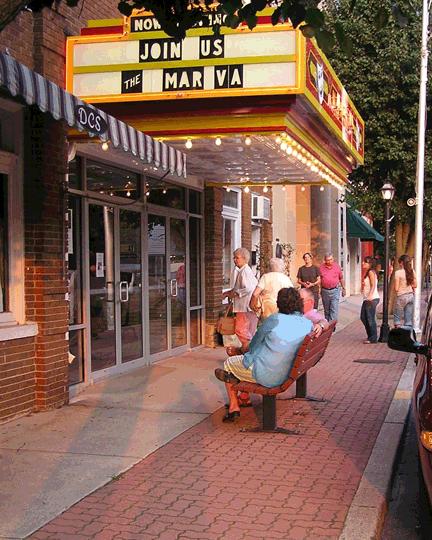 Best Practice Examples Mar-Va Theater The Mar-Va Theater was built in 1927 on the main street of Pocomoke City as a vaudeville theater capable of seating 720 people.