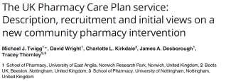 Criteria Primary Care Secondary Care Nursing Homes Community Pharmacy Community Pharmacy Availability of clinical & biochemical data Availability of/ rapport with the prescriber Resources (personnel)