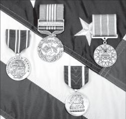 NEW JERSEY MEDALS New Jersey medals left to right: New Jersey Distinguished Service Medal, New Jersey Vietnam Service Medal, New Jersey Meritorious Service Medal and the New Jersey Korean Service