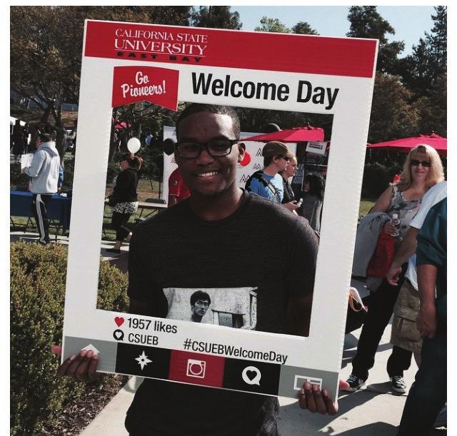 1 2 Show us your Pioneer Pride for a chance to win a prize! Connect with Cal State East Bay Admissions on Facebook, Instagram or Twitter to post a picture from today s event and tag #CSUEBWelcomeDay.