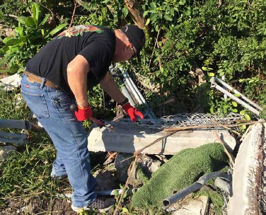 Deputy Darrel Walraven spent time over the weekend cleaning up in the Middle Keys.