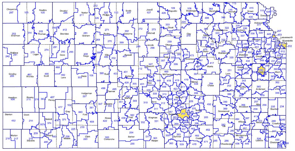 The 474 eligible students are from six public school districts in Kansas: 292 students from USD 500 Kansas City district 100 students from USD 259 Wichita district 66 students from USD 501 Topeka