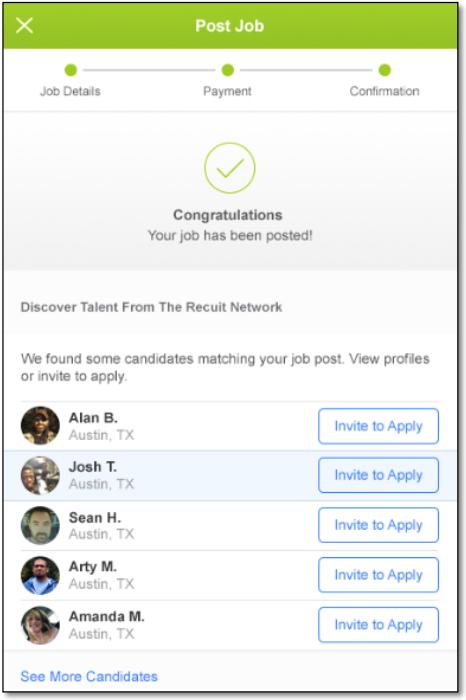 Viewing Suggested Candidates Managers are now able to click on a Suggested