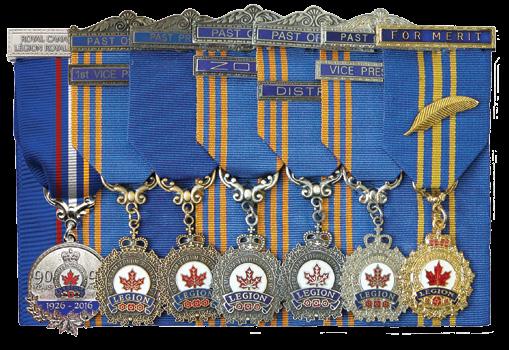 LEGION MEDALS AND PRECEDENCE Notes The above photograph displays a representative set of Legion medals that have been court mounted. The medals are worn on the wearer s right side of the blazer.