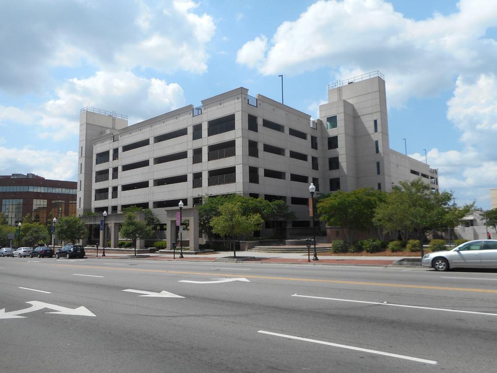 Figure 6: Northeastern corner of the New Hanover County-owned parking deck along