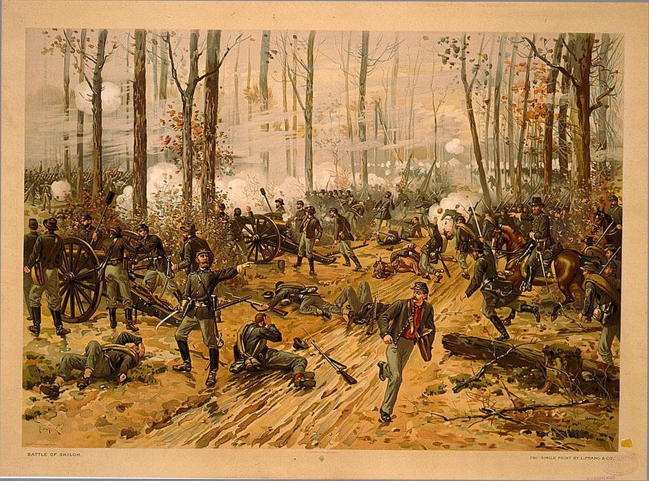 THE BATTLE OF SHILOH, WAS A MAJOR BATTLE FOUGHT ON APRIL 6 AND 7, 1862, IN TENNESSEE. CONFEDERATE FORCES LAUNCHED A SURPRISE ATTACK ON GRANT AND THE US ARMY, WHICH WAS CAMPED BY PITTSBURG LANDING.