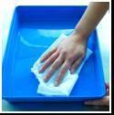 Decontaminate hands with alcohol hand rub or soap and water Remove gloves Decontaminate hands