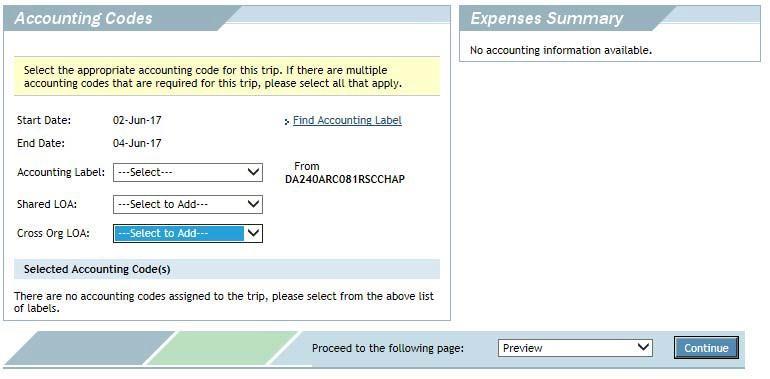 Step 6: Accounting Codes Select appropriate Line of
