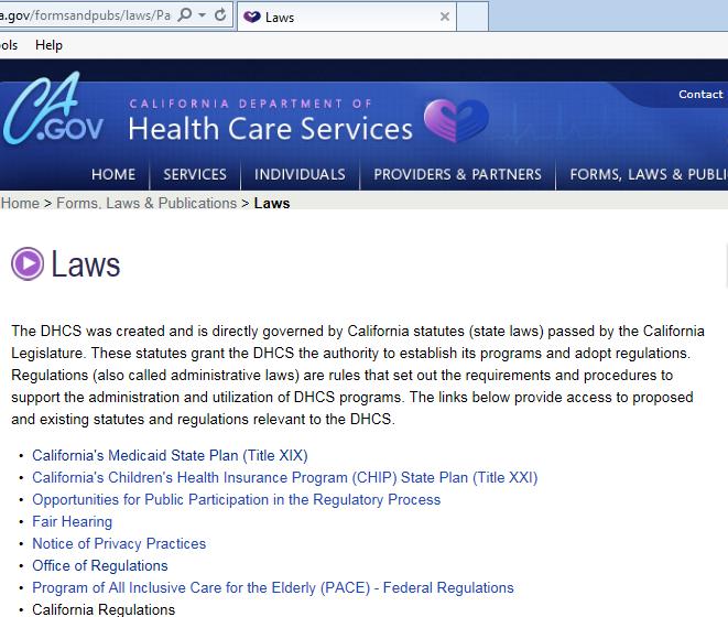 California s Medicaid State Plan www.dhcs.ca.gov/formsandpubs/laws/pages/californistateplan.