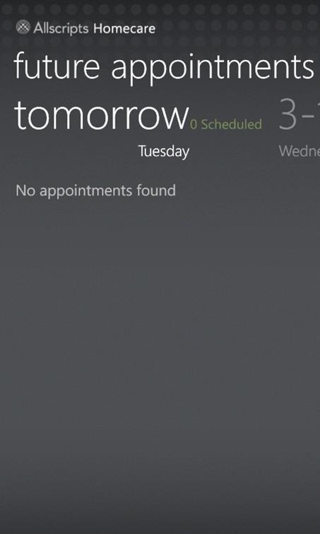 At the bottom of the screen you will see the calendar icon. Tap this icon to show future appointments.