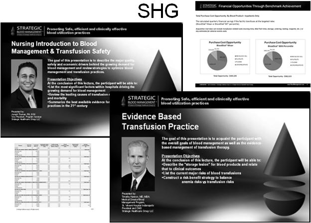 SHG Significance of SHG Outside experts Regulatory vulnerabilities exposed Mass blitz of education/awareness Blood Bank Quality/Risk Management Nursing Physicians Administration