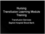Education Initiatives A Blood Management Website was created for clinicians and staff.