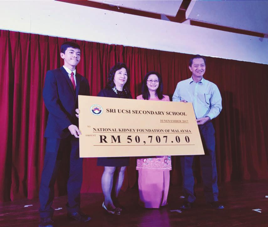 Sri UCSI Private School Donated to NKF On 10 November 2017, the Chairman of Sri UCSI Private School in Subang Jaya, Datin Lily Ng presented a mock cheque amounting to RM 50,707.00 to Mr.