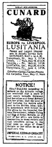 The Sinking of the Lusitania The