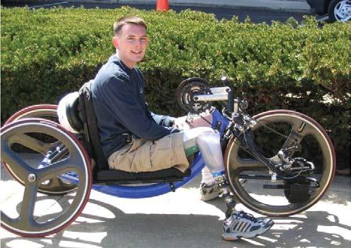 Use of a hand-crank bike contributes to the development of confidence and ability, allowing continued