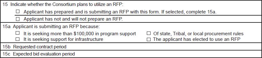 FCC Form 461: Block 3 Block 3: Consortium Request for Services Line 14: List the HCP numbers for all eligible and ineligible sites participating in this request for services.