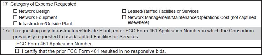 FCC Form 461: Block 3 Block 3: Consortium Request for Services Line 16: Indicate how long the FCC Form 461 should be posted May enter number of days or a posting end date Posting end date will change