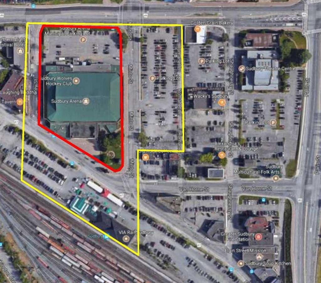 RECOMMENDED SITE Aligns with City s strategic vision and Downtown Master Plan Project construction can begin when Sudbury Wolves have relocated in April 2020 - Community