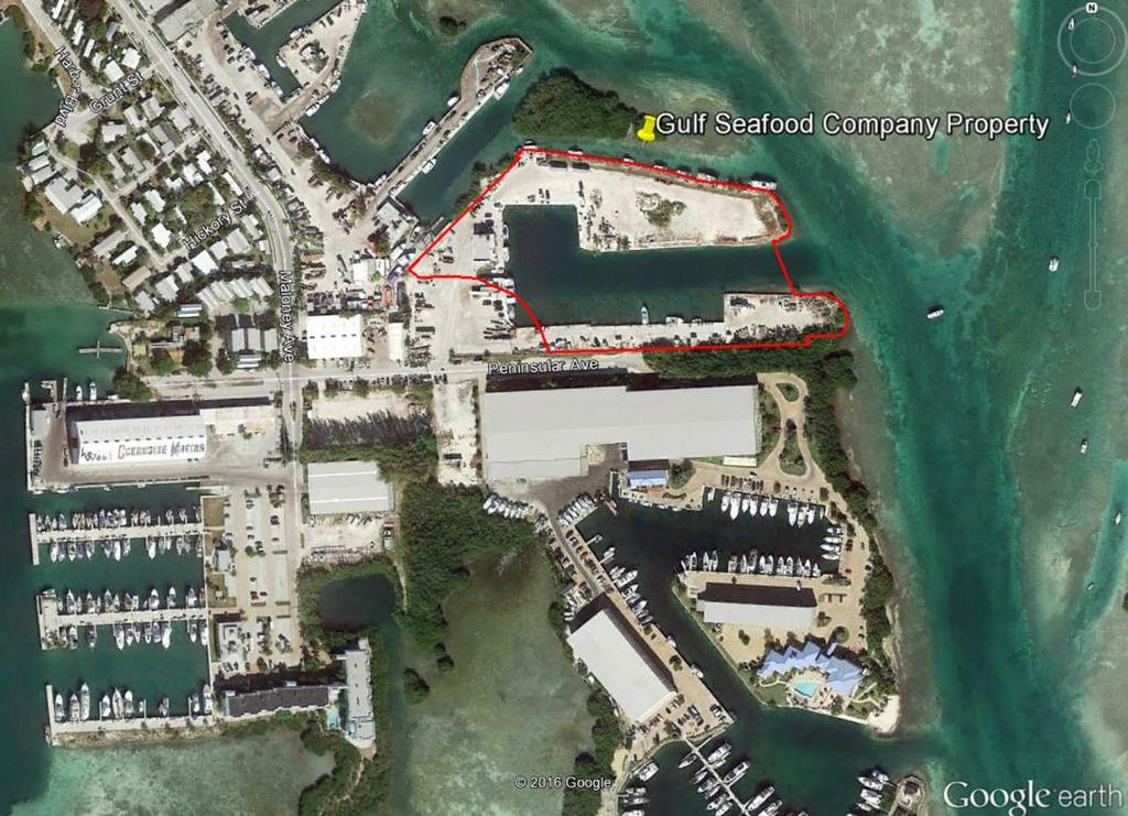Key West Naval Air Station Gulf Seafood Property, Stock Island: 4.2 upland acres. Commercial waterfront; one warehouse on site, remainder undeveloped.