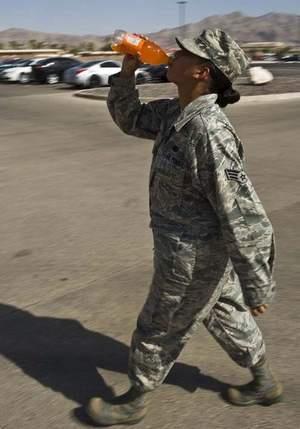 Cadets will not eat or drink while walking in uniform.