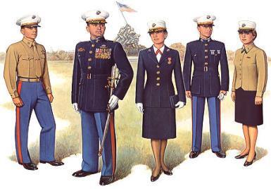 There are six categories of the dress uniforms: