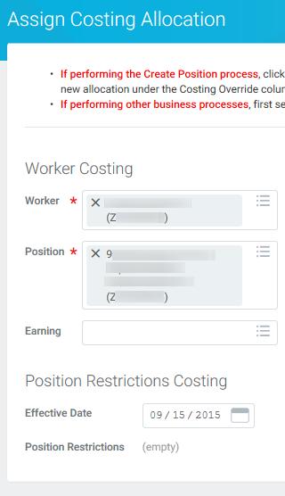 WD HCM Core: Assign Costing Allocation