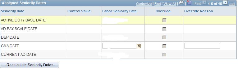 12 Cont d Scroll down the page to Assigned Seniority Dates and select View All. Assigned Seniority Dates > Labor Seniority Date: Enter dates as applicable if not defaulted.