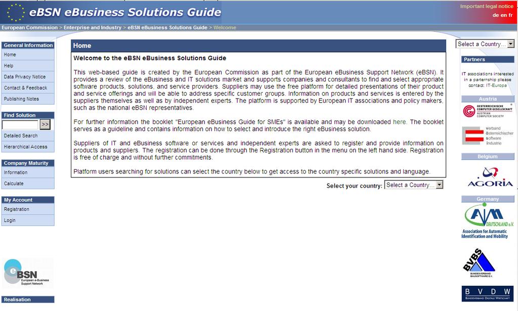The e-business Guide for SMEs Intelligent application that helps SMEs self-diagnose e-business needs,
