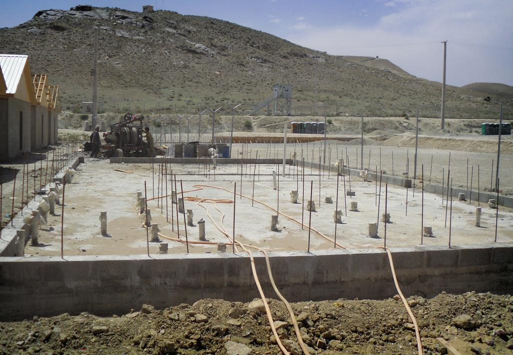 The foundation for a b-hut under construction at Kabul Military Training Center. ANA to take charge of its roles and responsibilities while looking out for the welfare of its soldiers. Using U.S.