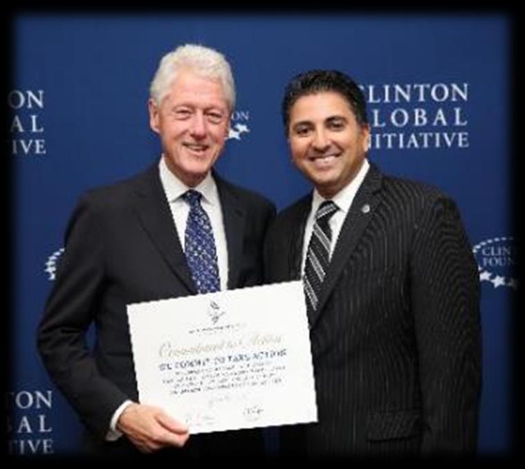 Global Memberships Clinton Global Initiative (CGI) Kevin Parikh, AF s Chairman, and Chitra Rajeshwari, AF s Executive Director, were recognized two